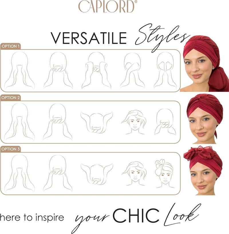 CAPLORD Head Scarf for Women Skull Cap Chemo Patients Headwear Cancer Hair Loss Scarf Headwrap Cover Hat Turban Covering Wrap - Image 3